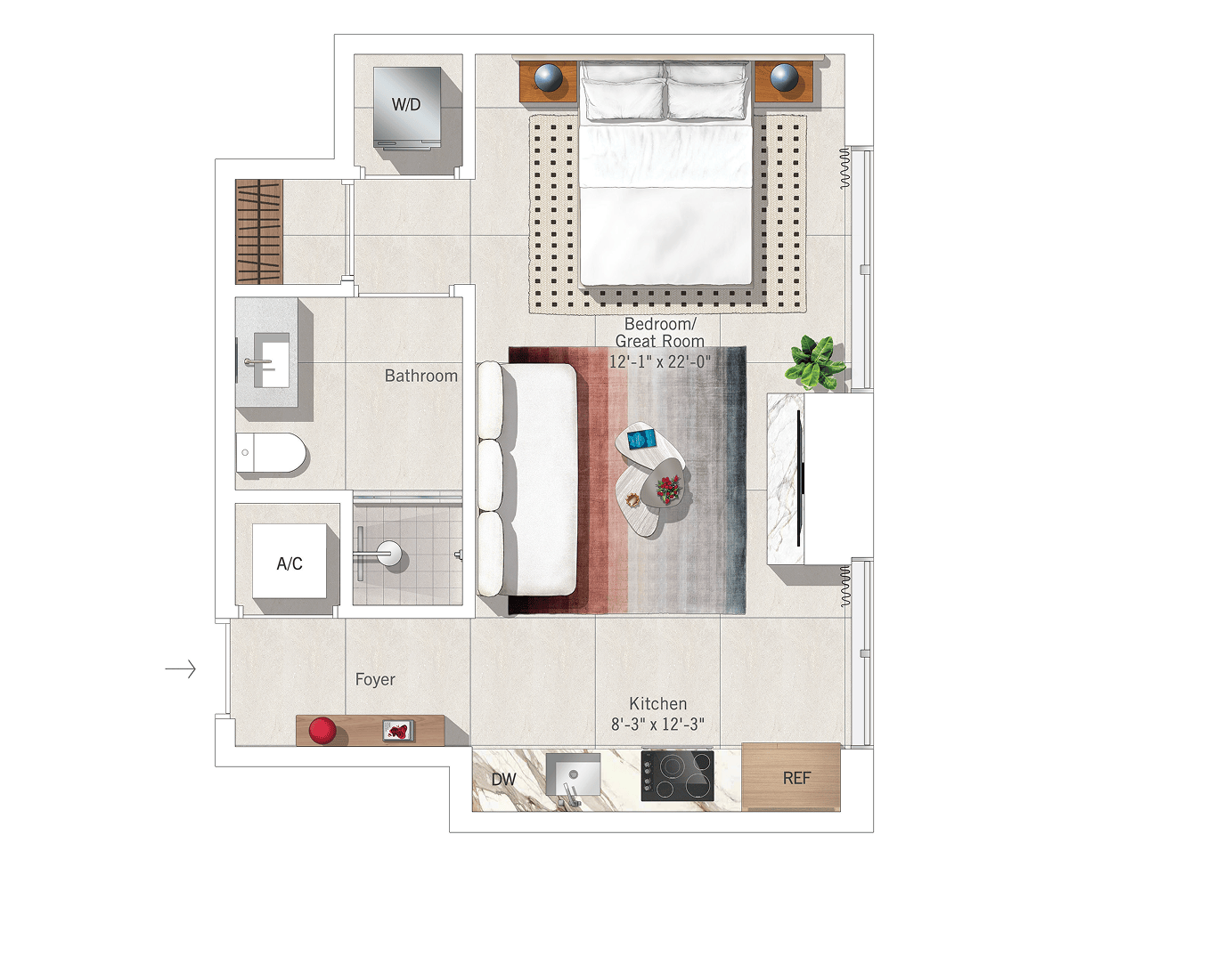 Residence 03 (Studio) floor plan