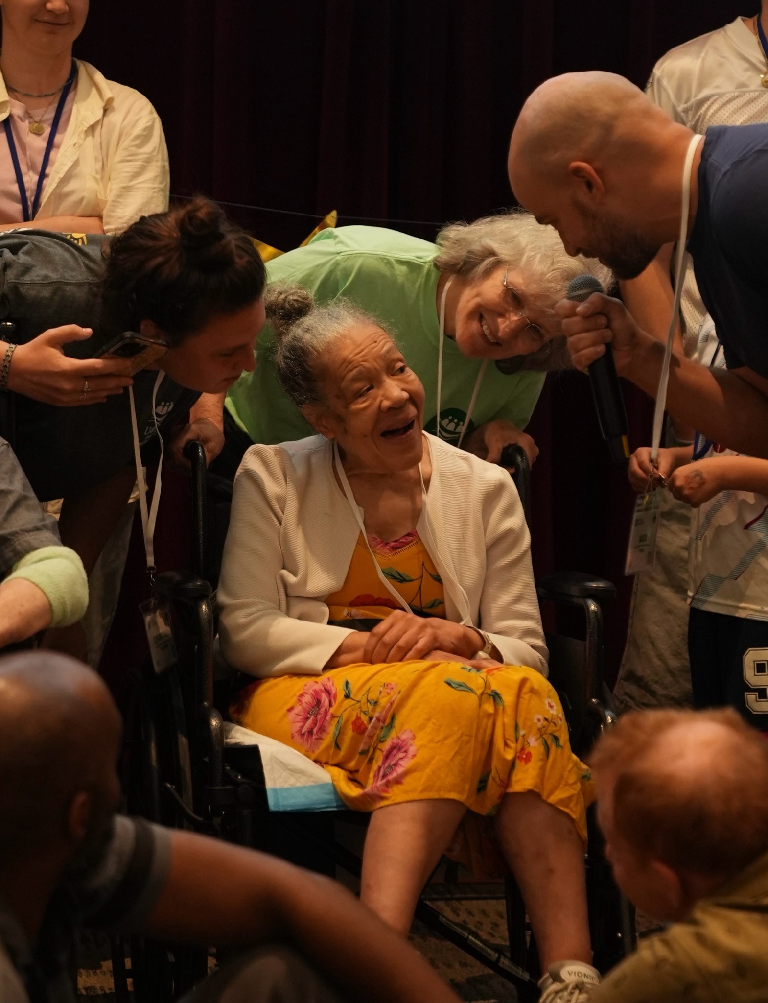 Debora in one of her favorite yellow dresses at L'Arche Southeast Regional Gathering