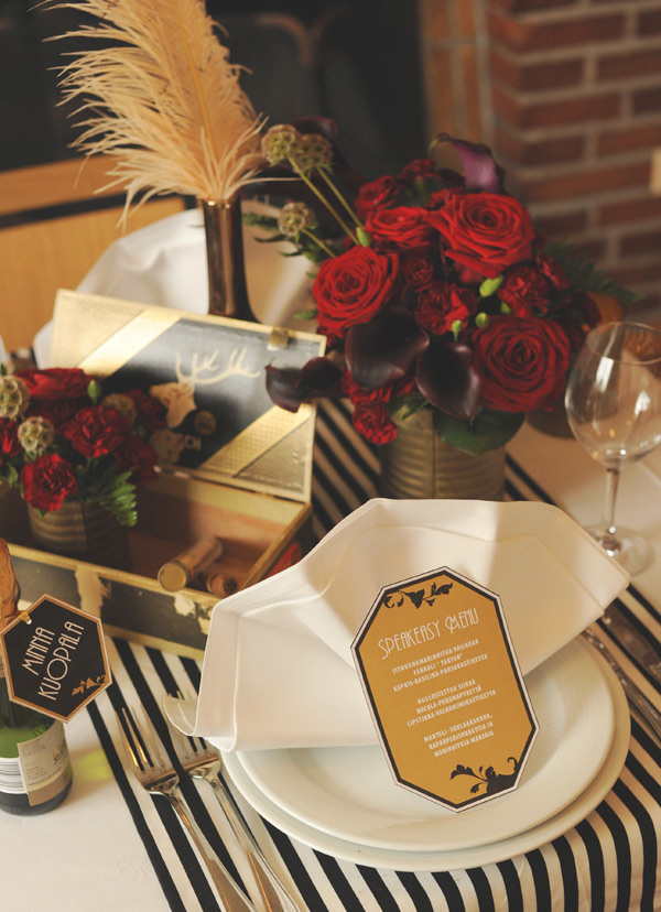 Great Gatsby Table Setting Themed Party