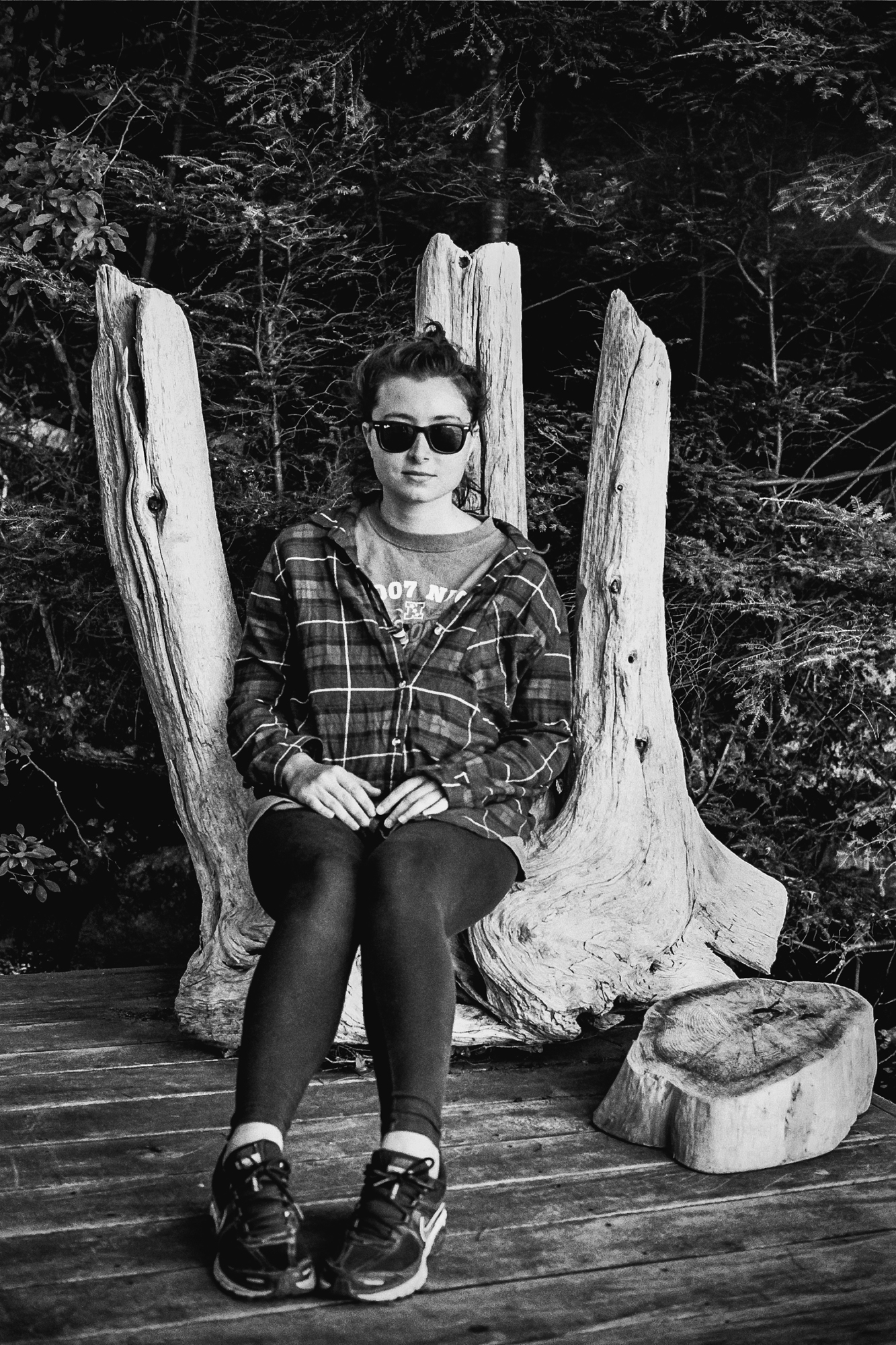 There were heavy storms this summer and all sorts of stuff was washing ashore. Being fans of the book series, A Song of Fire and Ice, Jess and I agreed that this was to be her "Wooden Throne" at Kings Dock. ||Summer 2013 | Lake Placid, NY||