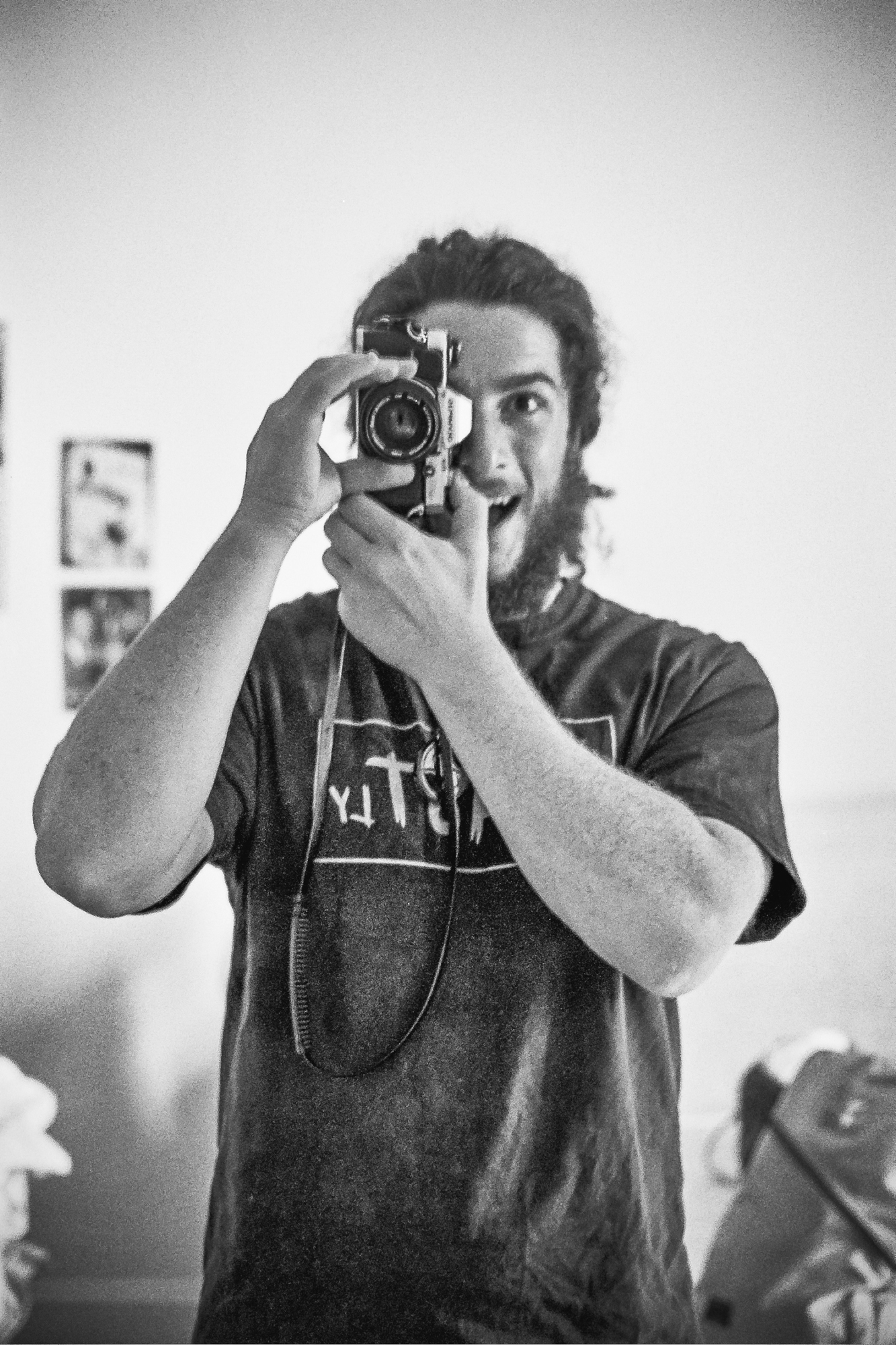 Sometimes, using apurature to compensate for a lack of light makes for a weird-depth photo. A self portrait that is fittingly weird. || Summer 2015 | Harlem, NY ||