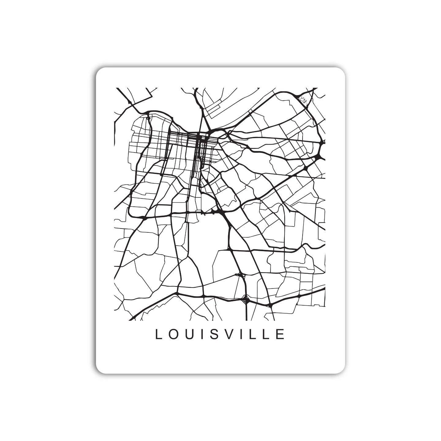 Louisville U S Street Map Sticker The Stkr Store LOUISEVILLE.