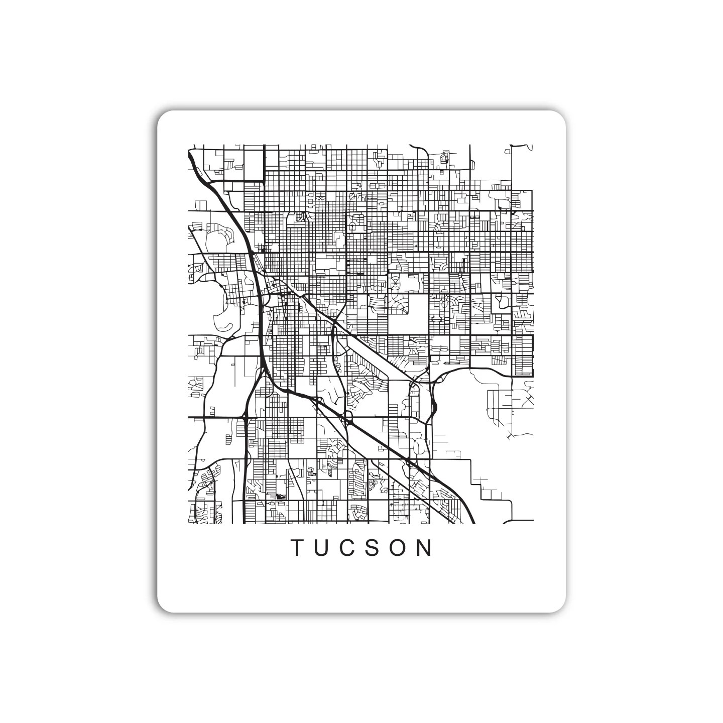 Tucson U S Street Map Sticker The Stkr Store TUCSON 
