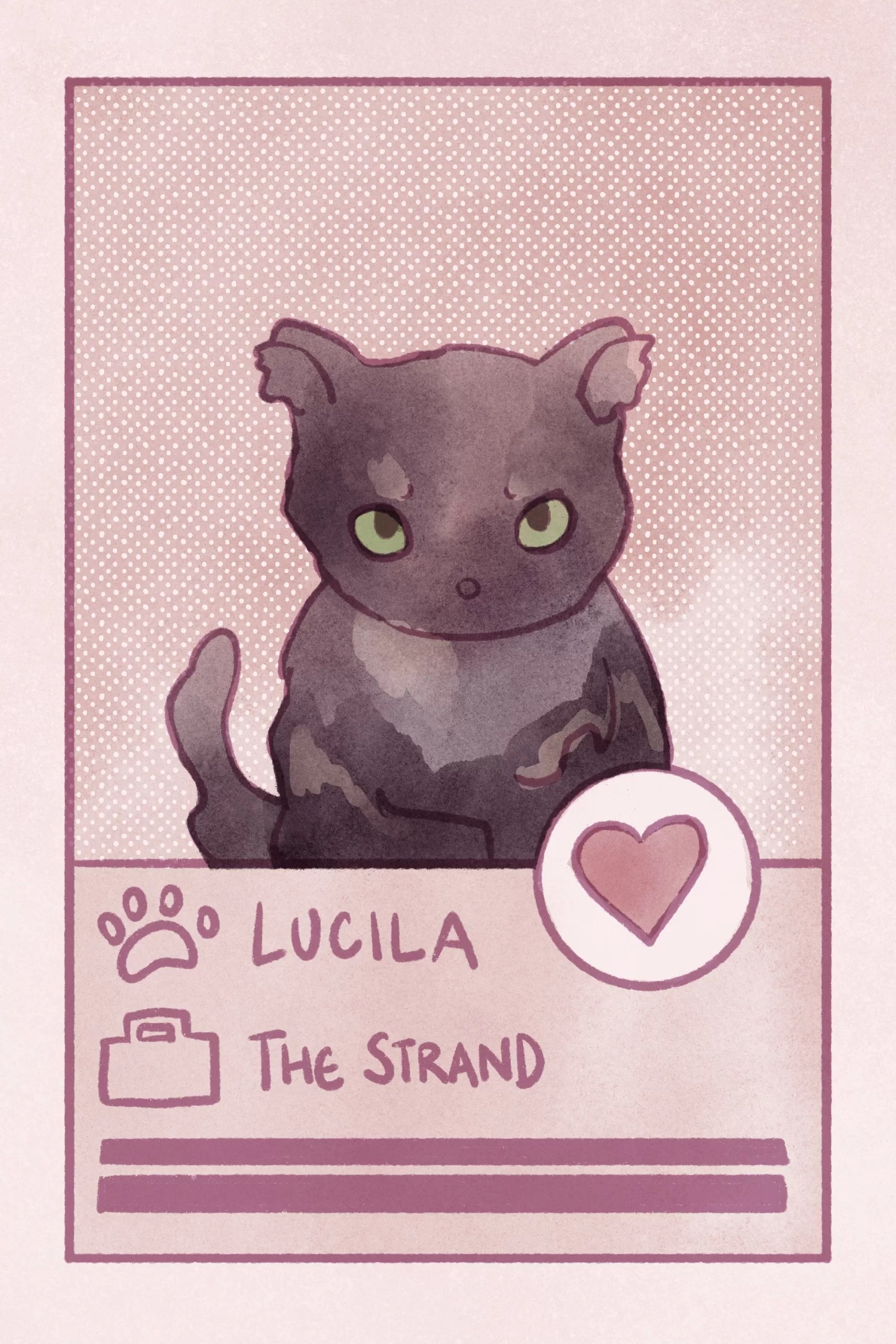 Dating profile of Lucila the cat who is employed at The Strand