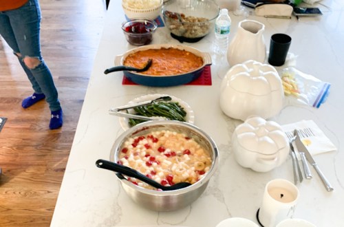 Thanksgiving food spread