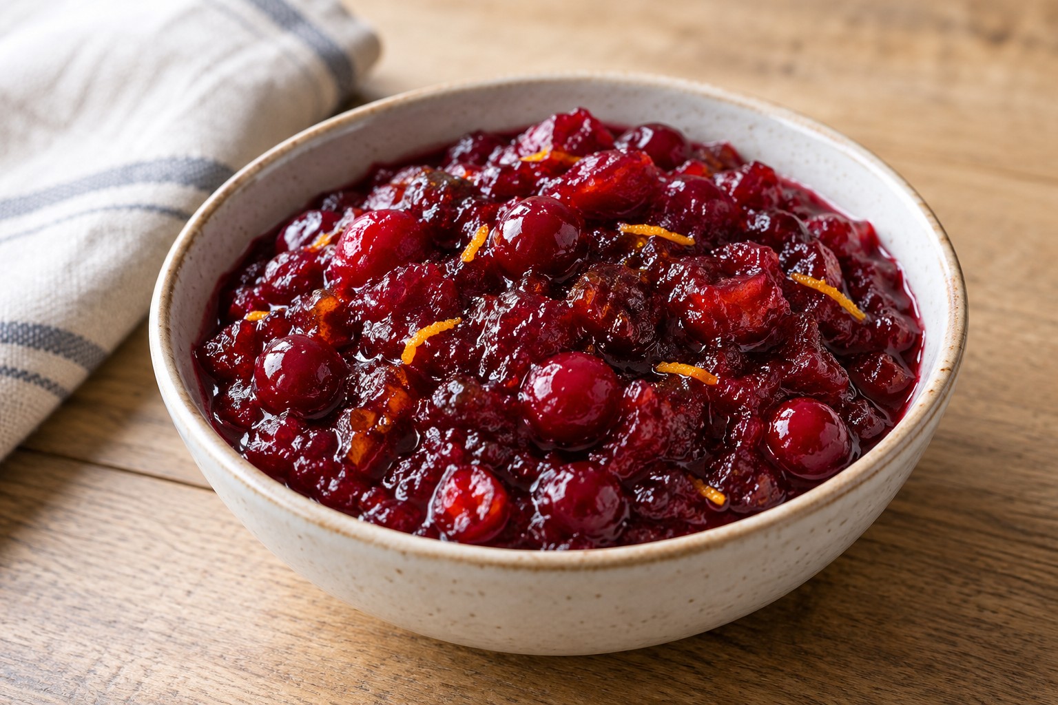Ruby cranberry sauce with orange zest