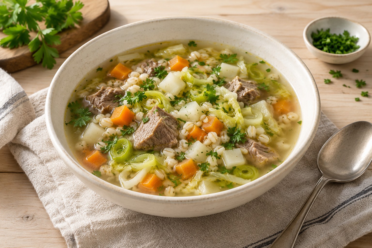 Scotch Broth with Toasted Barley