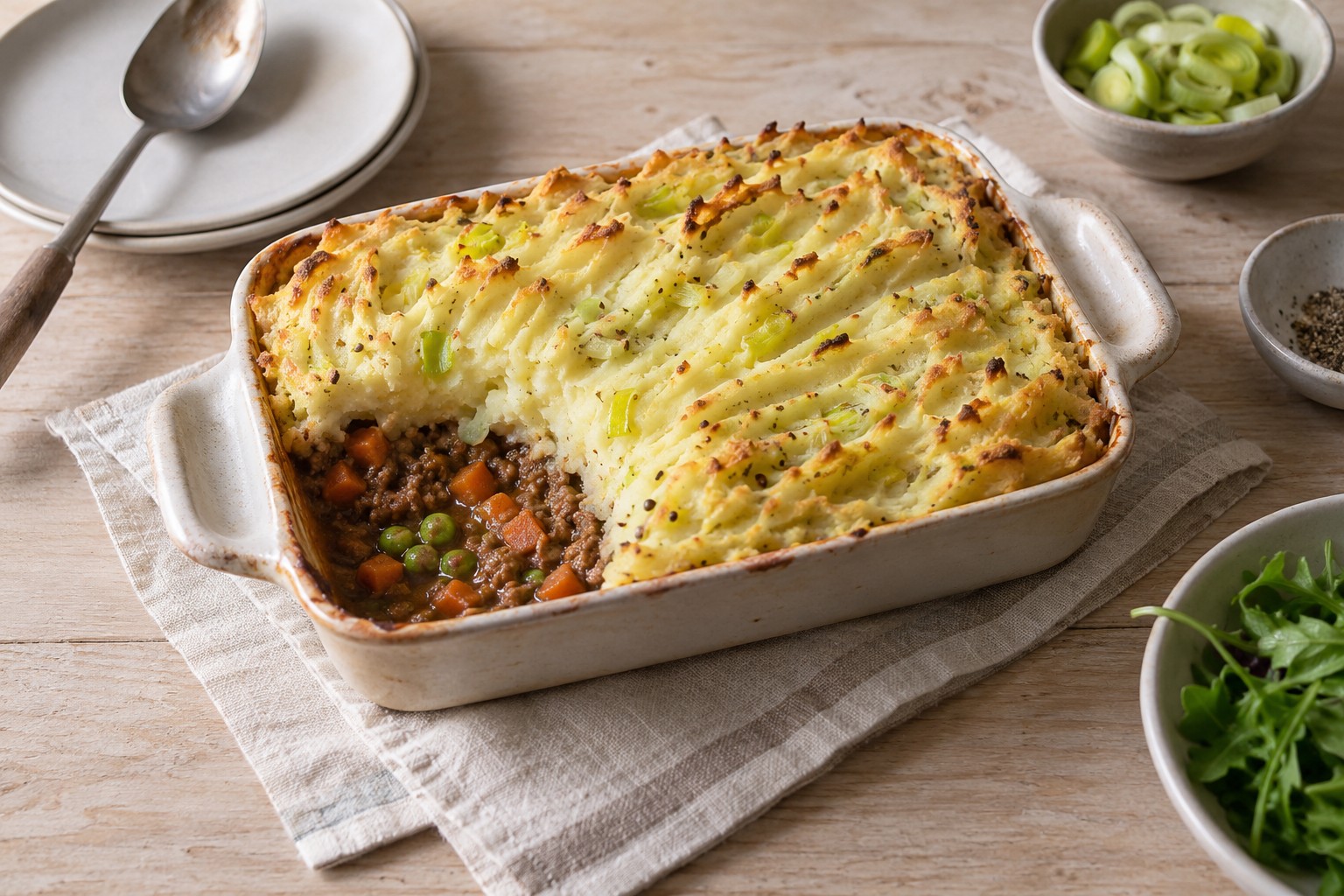 Shepherd’s Pie with Leek-Mustard Mash