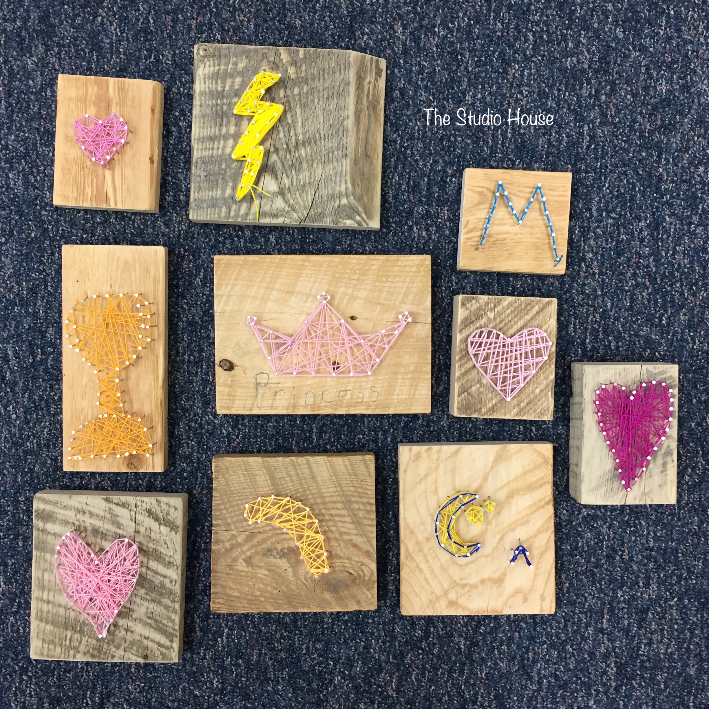 Teen Time, nail and string art, I just love the cheese doodle in the bottom row, middle. That made me laugh.