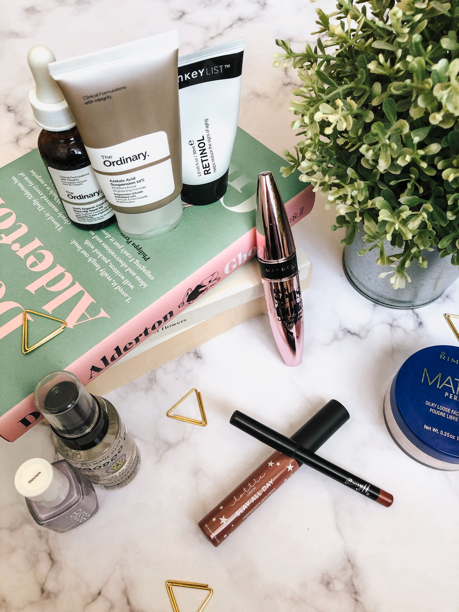 Drugstore beauty products.