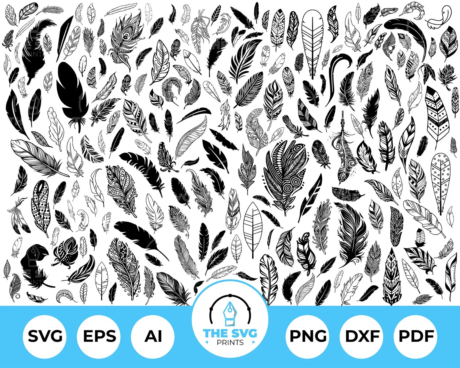 Feather SVG Bundle-The SVG Prints