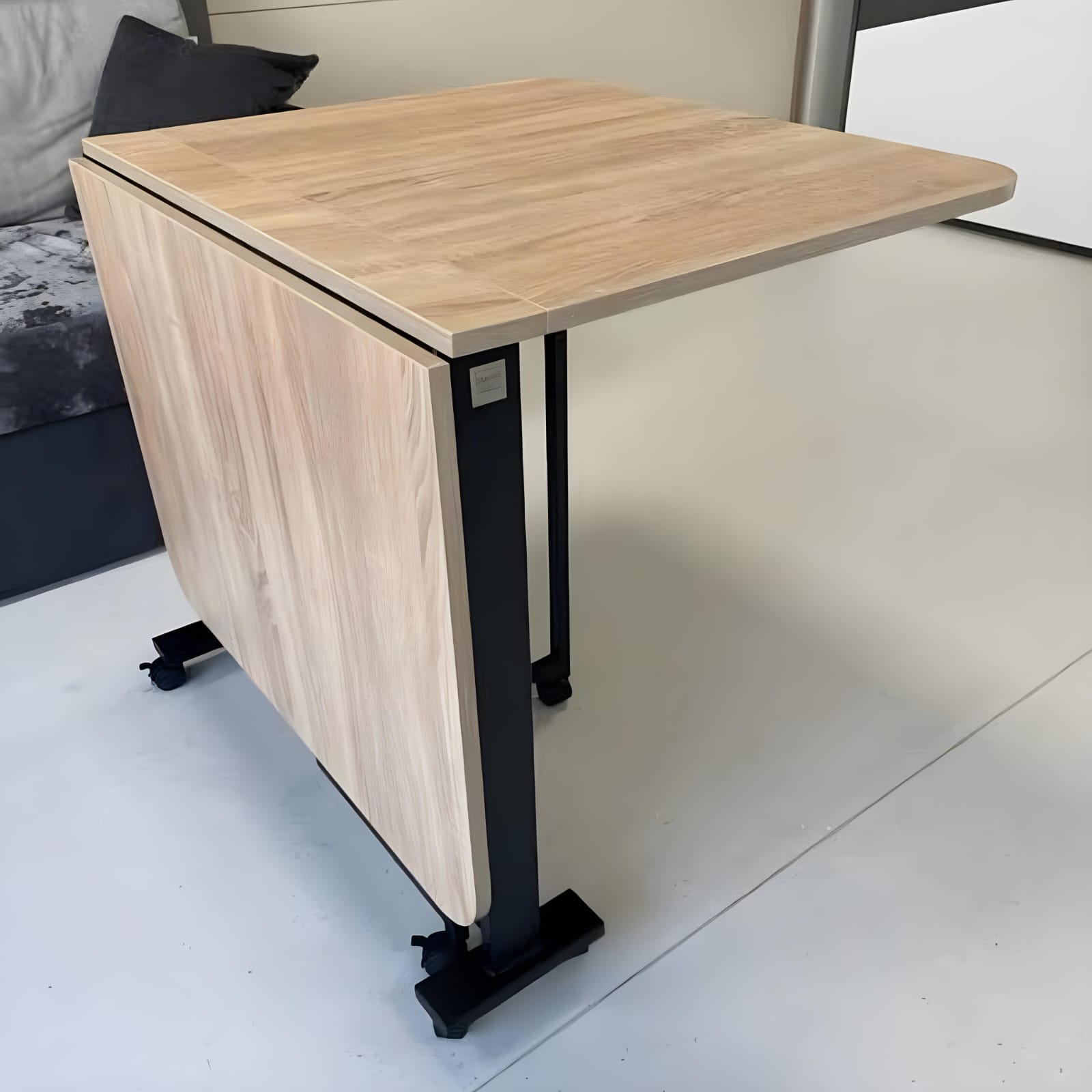 Compact Folding Table - Sturdy Iron & Wood