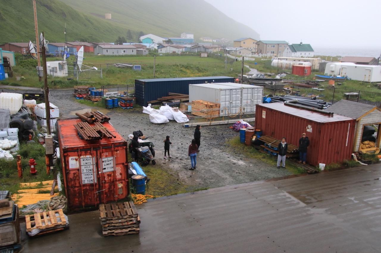Girls Selling Cookies in Akutun, Alaska, Aleutian Islands