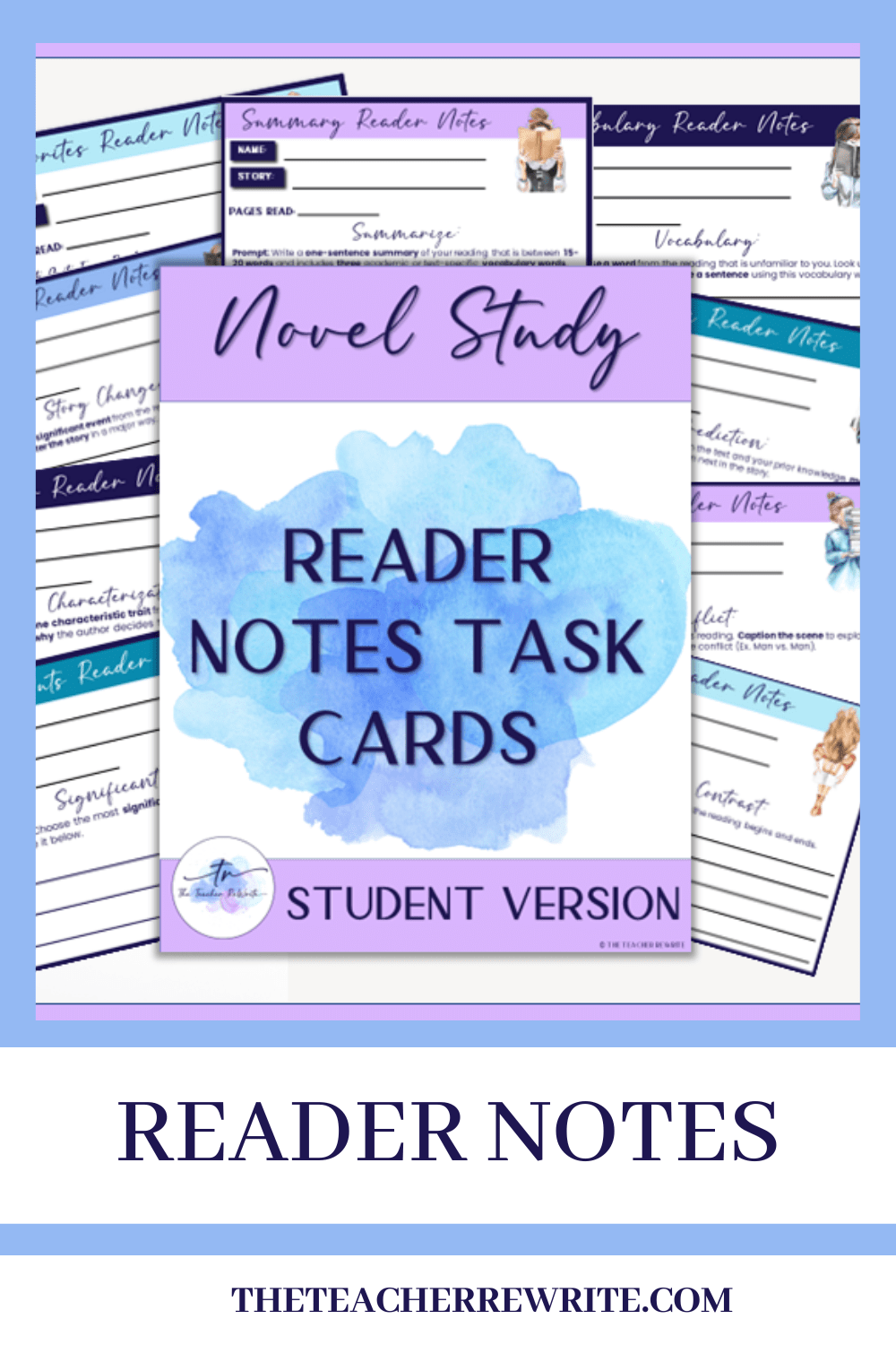 reader notes task cards