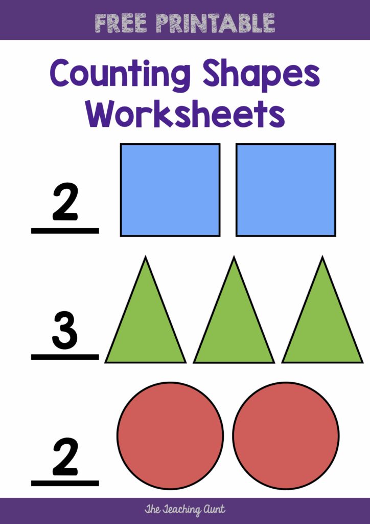 counting shapes worksheets the teaching aunt