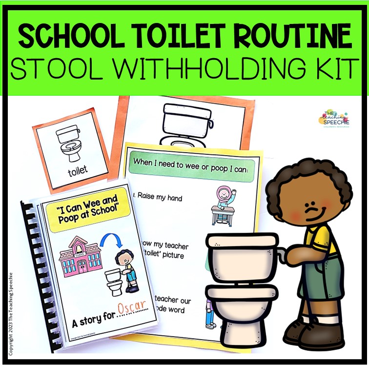 STOOL WITHHOLDING SCHOOL TOILET ROUTINE VISUALS KIT - The Teaching Speechie for Free Printable Toilet Social Story