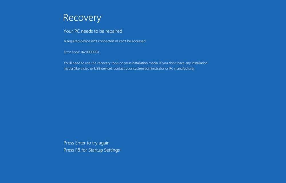 How to Fix Windows 10 Error Code 0xc00000e