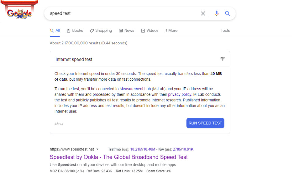 Google Speed Test to test your internet speed from Google Search without any third party apps