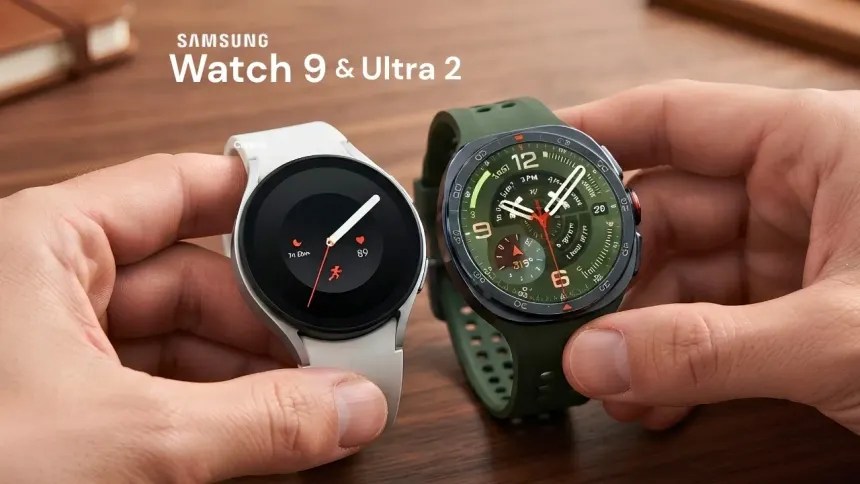 Samsung Galaxy Watch 9 and Galaxy Watch Ultra 2 smartwatches showcasing redesigned displays, health tracking features, and Qualcomm-powered wearable performance.