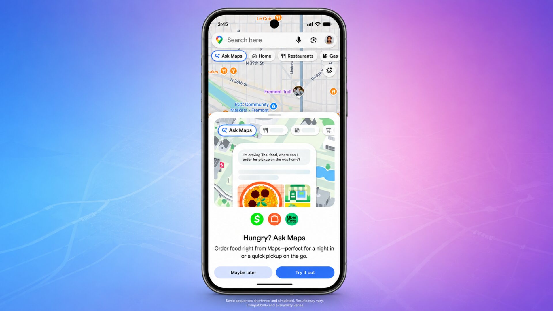 Google Maps AI food ordering