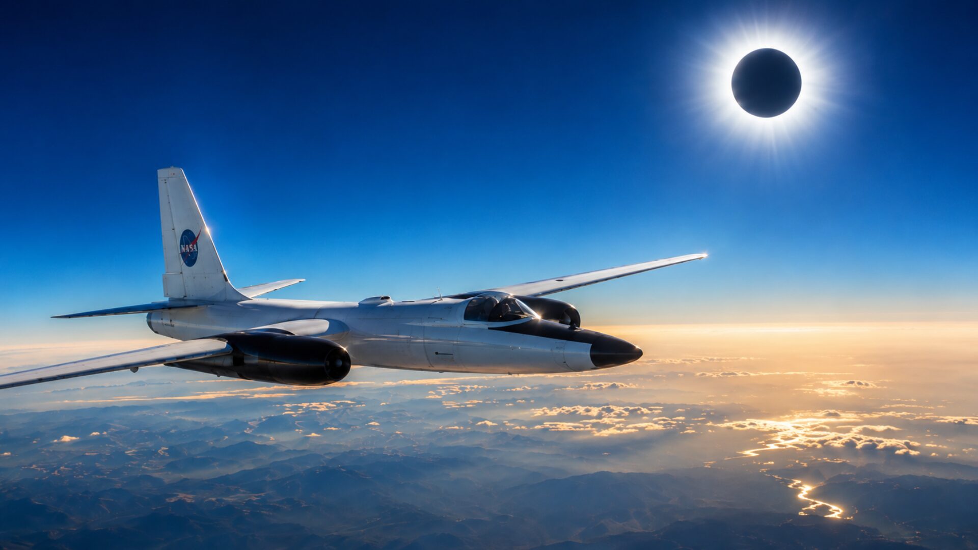 NASA jet studying solar eclipse WB-57 aircraft during eclipse mission