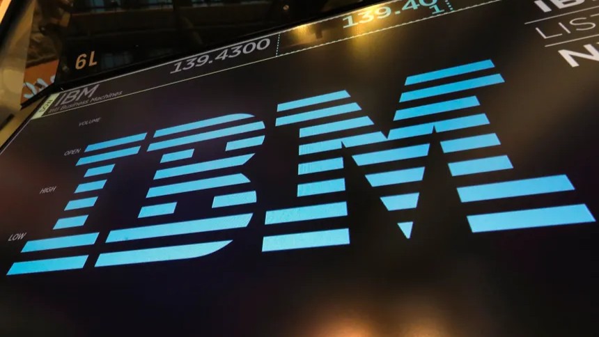 IBM logo on stock market display