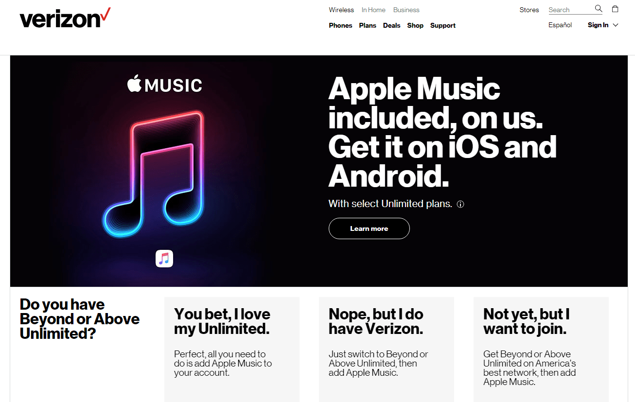 Apple Music Included With Verizon Beyond Unlimited and Above Unlimited Data Plans