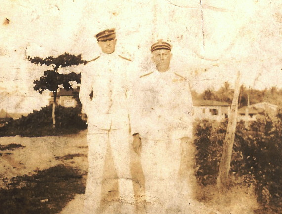 cir 1920 - David Edmund Morris, Chief Engineer, USS Ranger. David Edmund Morris is the officer on the right of the photo.