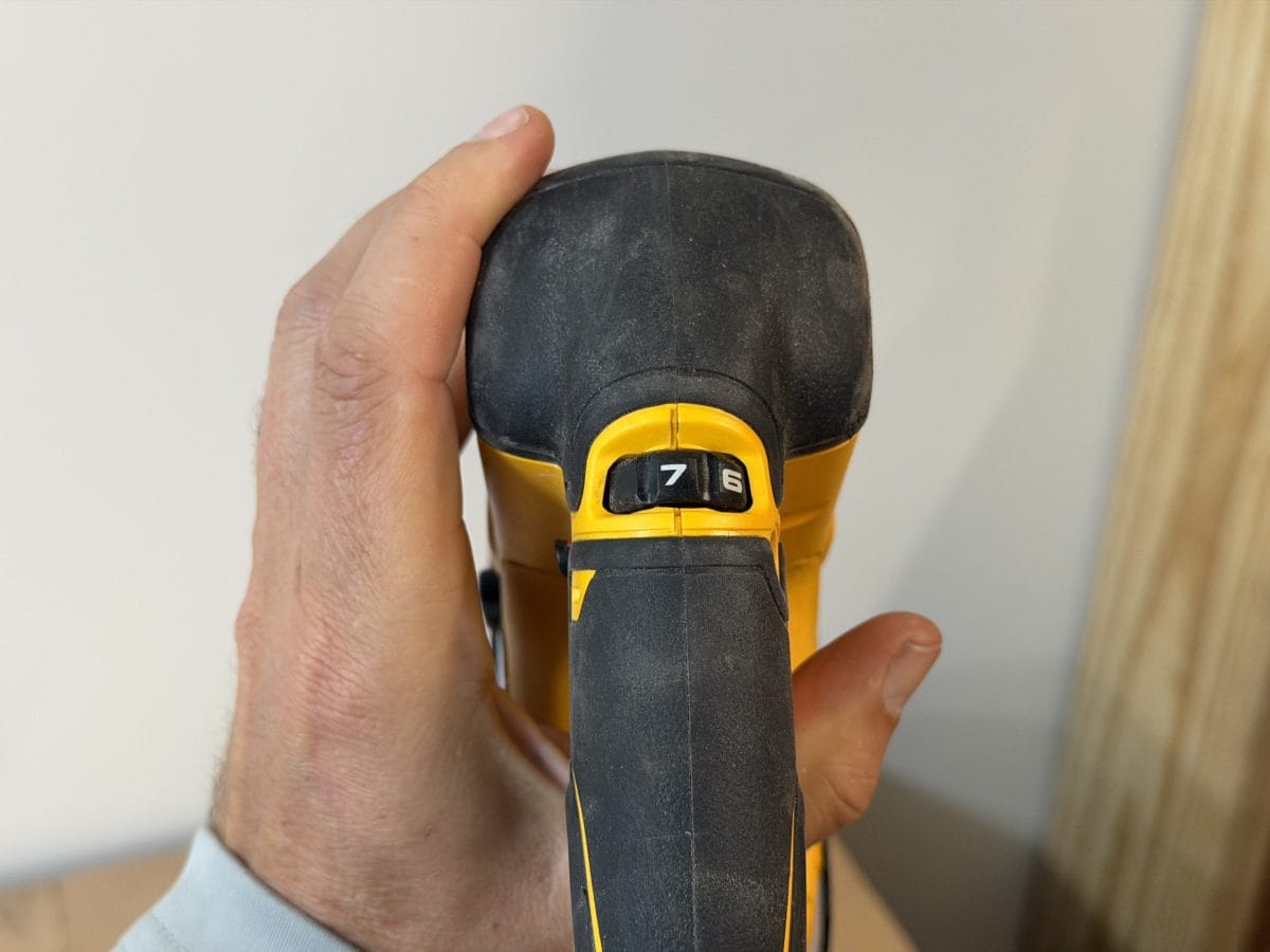 DeWalt DCS334 jigsaw speed dial