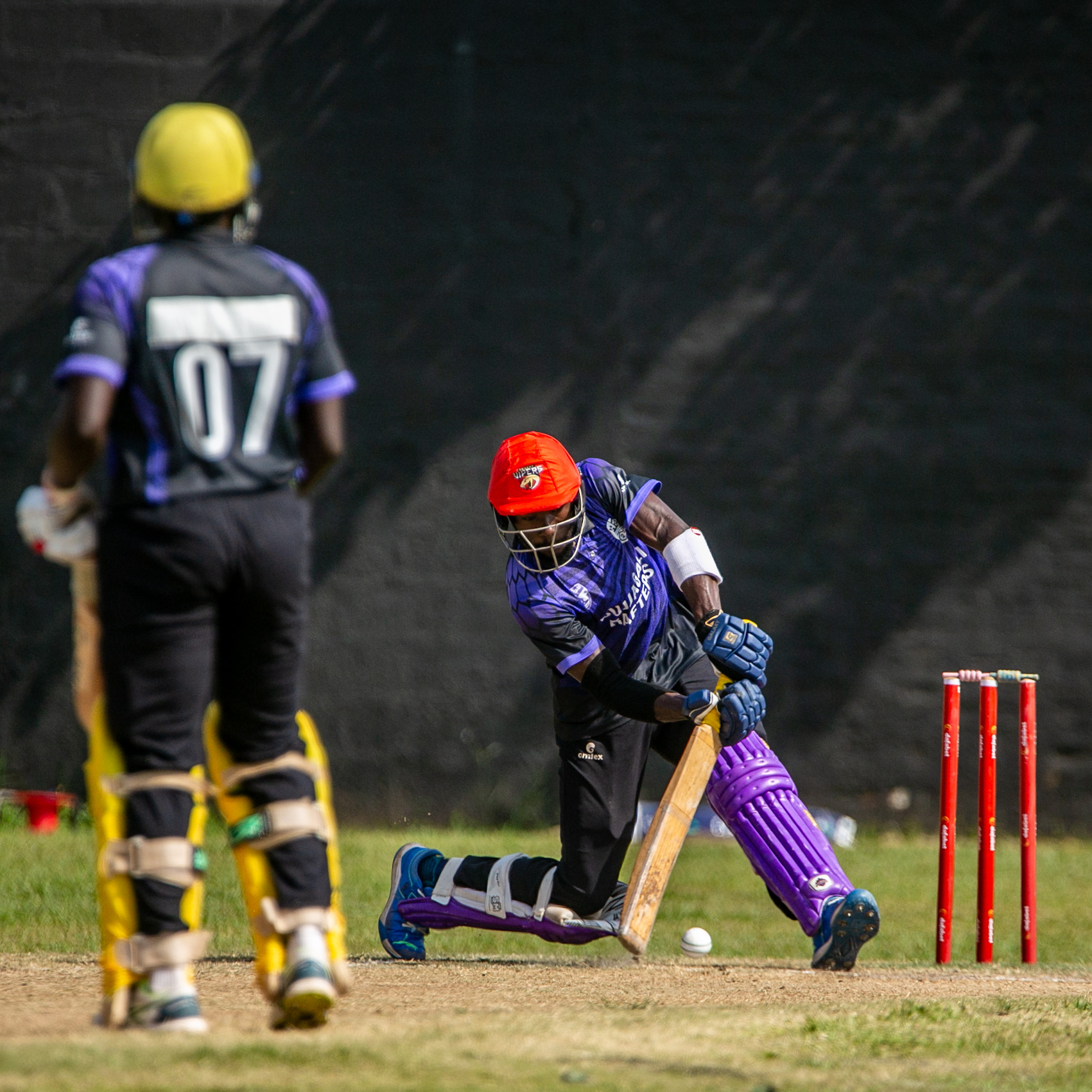 Fahad while batting with Robinson