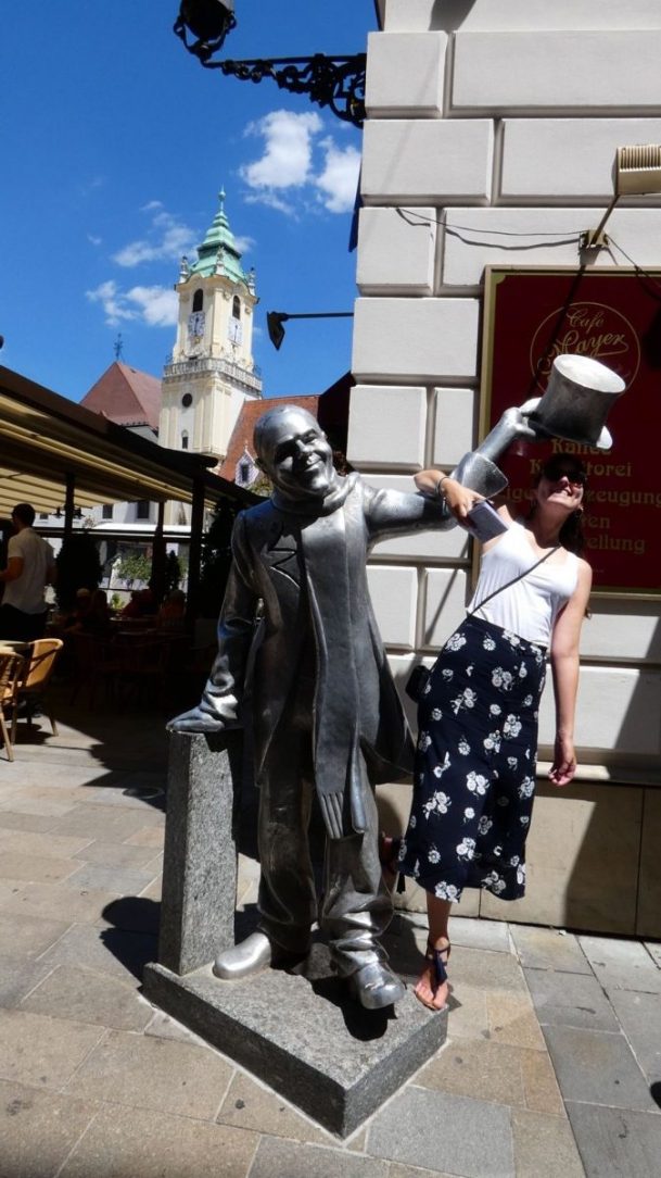 statues in Bratislava part of our day trips from Bratislava