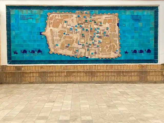 Ceramic Wall Map of the Ichan Kala Inner Town in Khiva, Uzbekistan