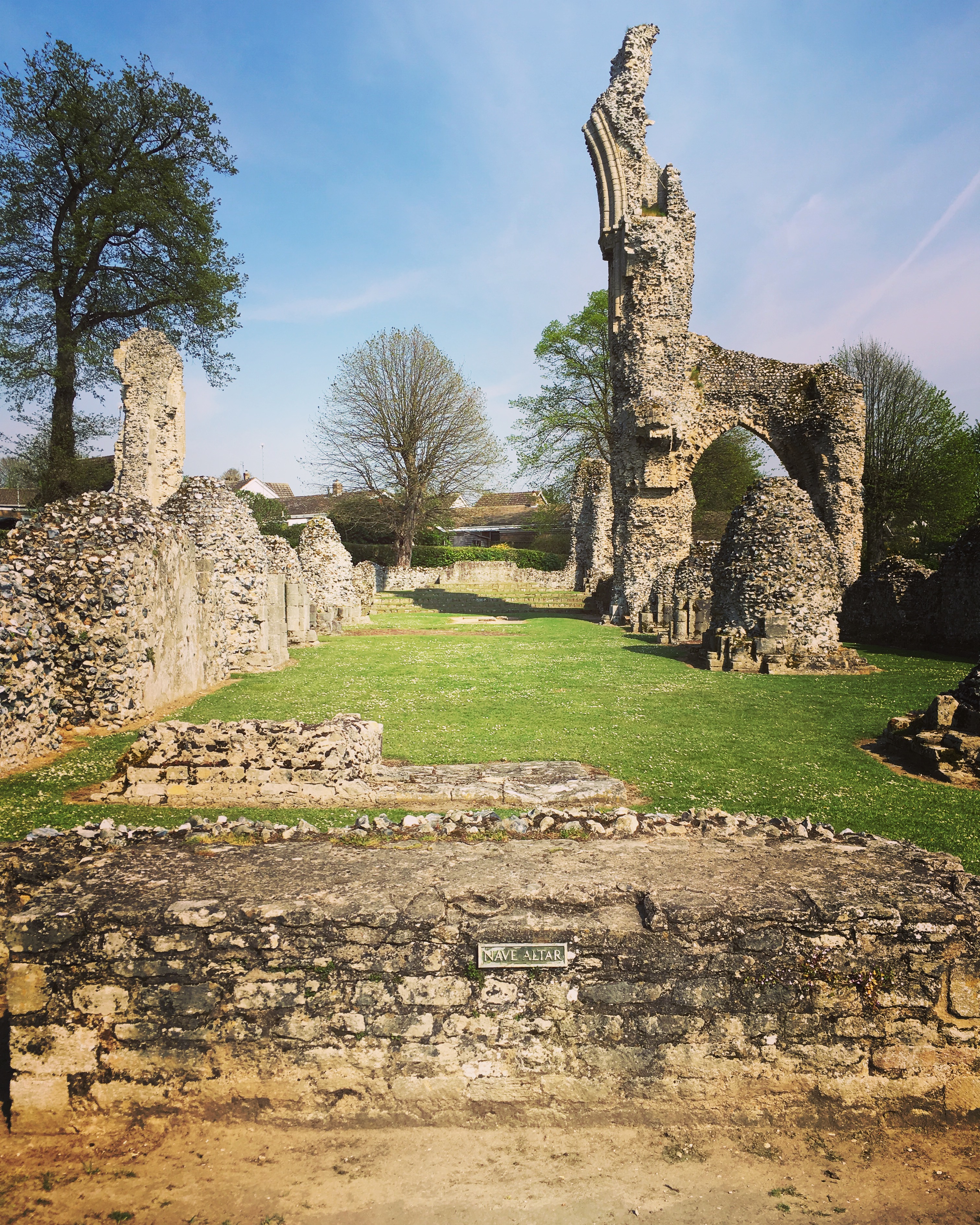 The ruined nave/ chancel of Thetford Priory