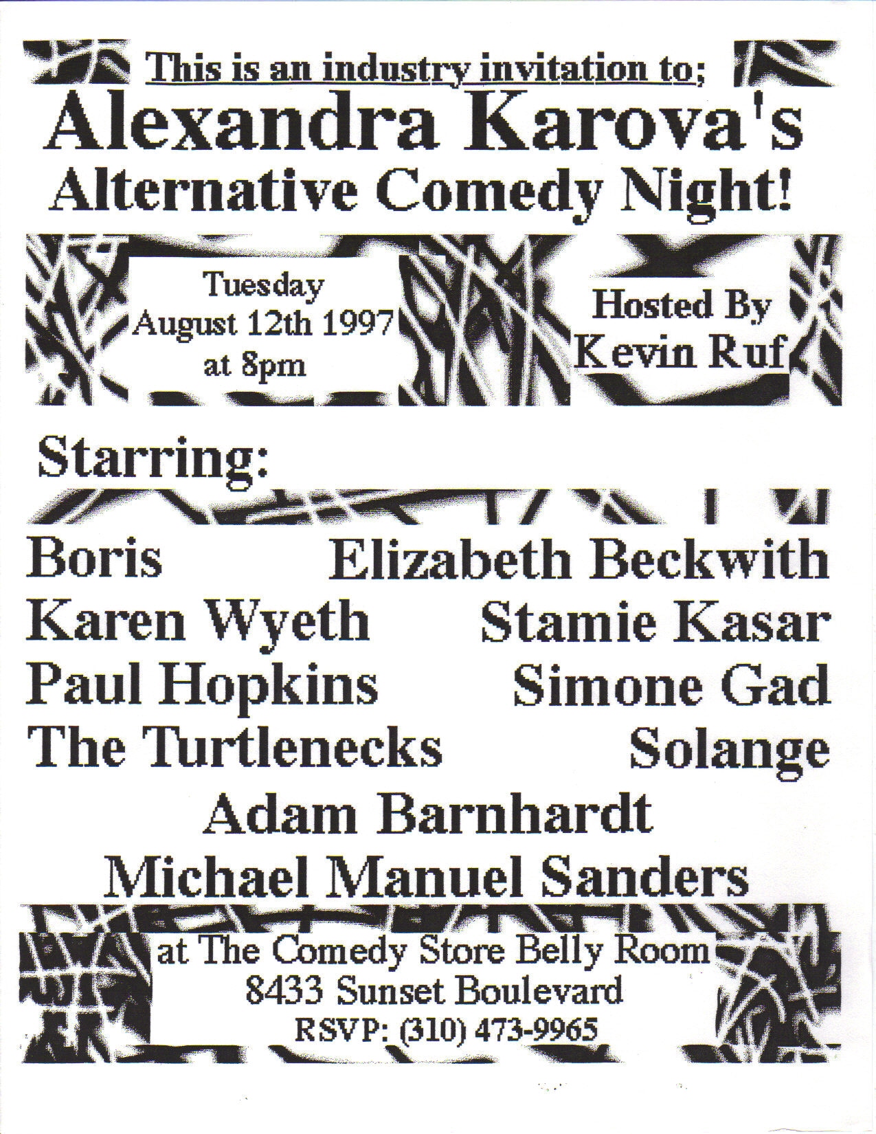 comedy store flyer