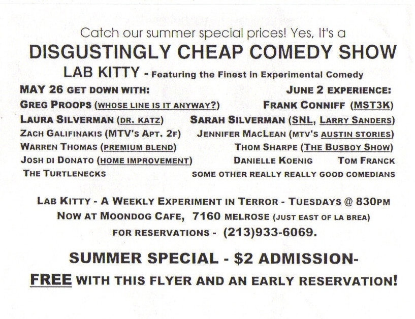 Lab Kitty experimental comedy show