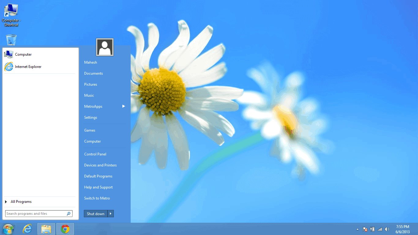Add Start Menu to Windows 8
