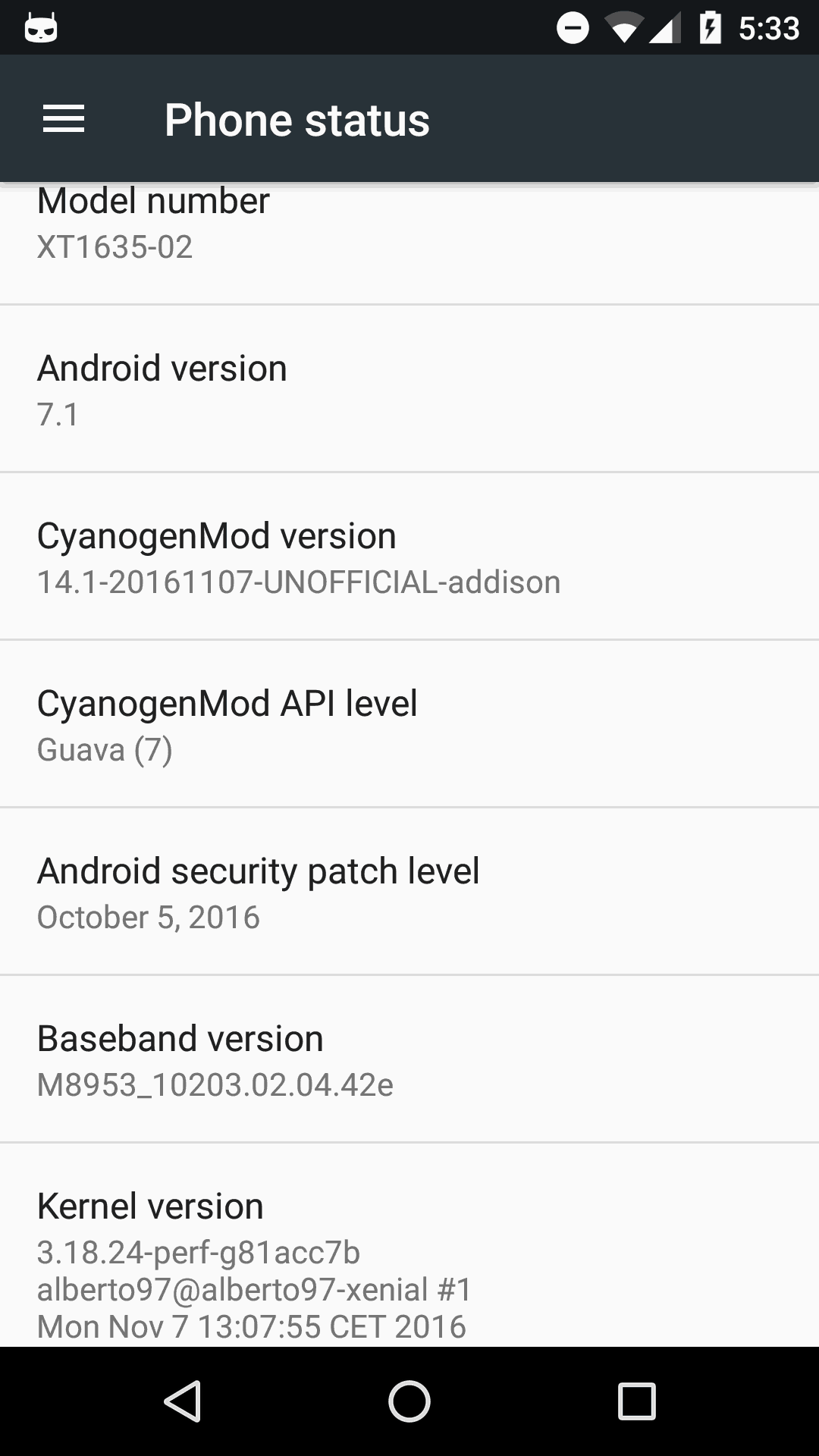 Unofficial CyanogenMod 14.1 ROM