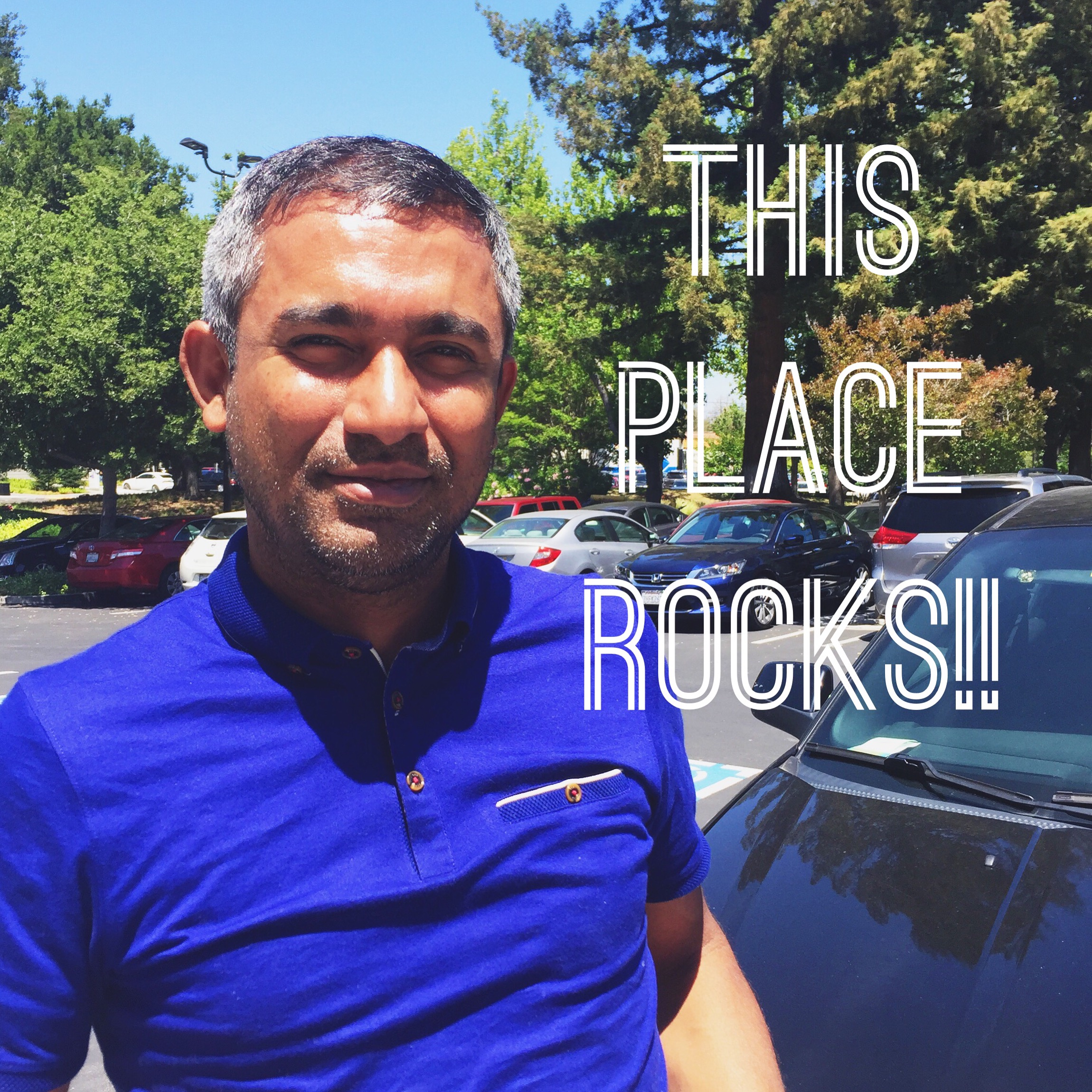 It's Chandru! He used to sit two offices down from mine at work and I could hear the entirety of all the convos he had in his office 😂. J/K just most of them. He always swings by to say hi and grabs a Snickers or something from my candy dish. The last text he sent before I took this photo was "This place rocks!!" 36/100