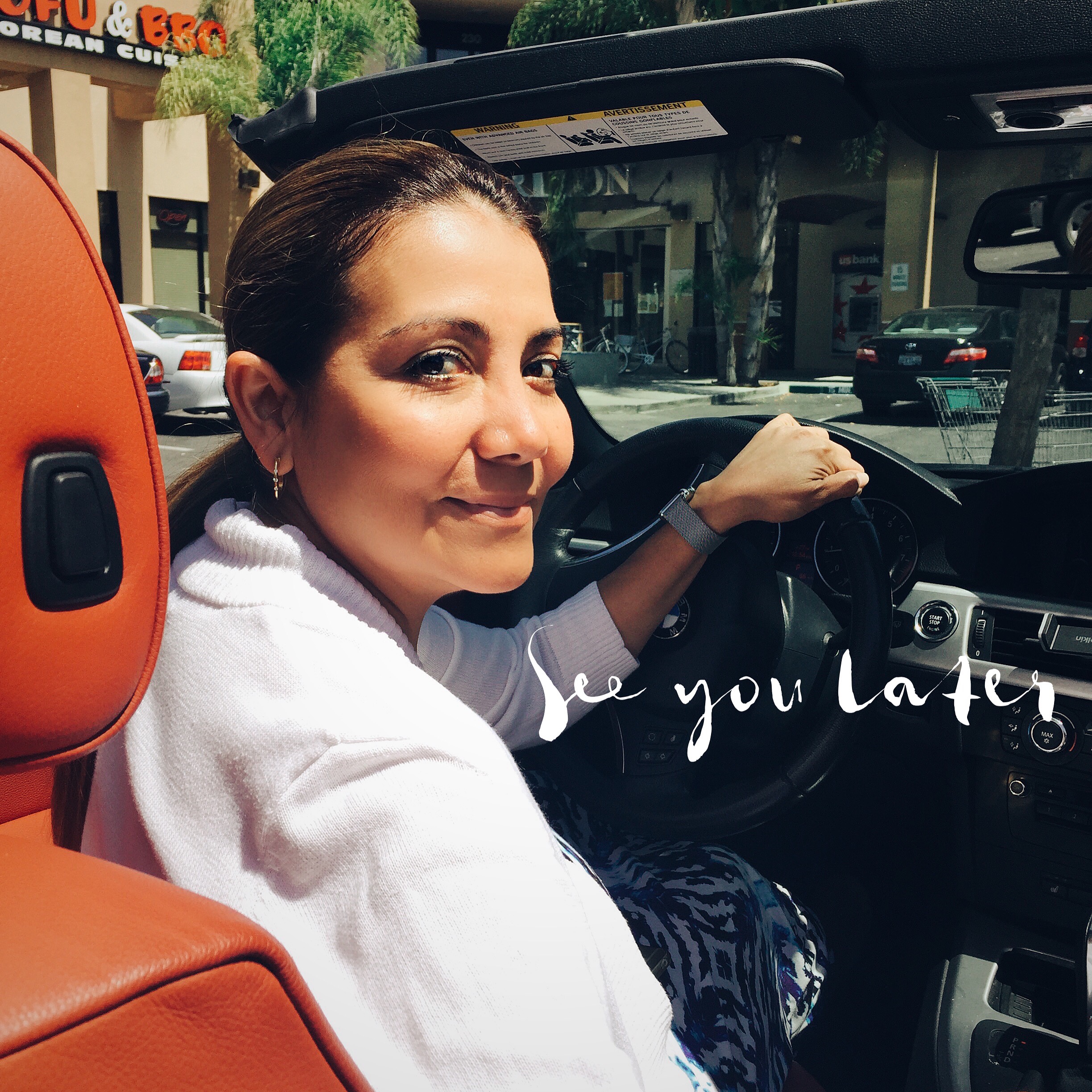 This lovely lady, Ana Maria, taught me that convertibles can be fun, so long as you have a special hat. She also throws the most spooktacular and fun Halloween parties whereby a psychic told some insane predictions that came true. The last thing she said to me before I took this photo was "See you later". 73/100