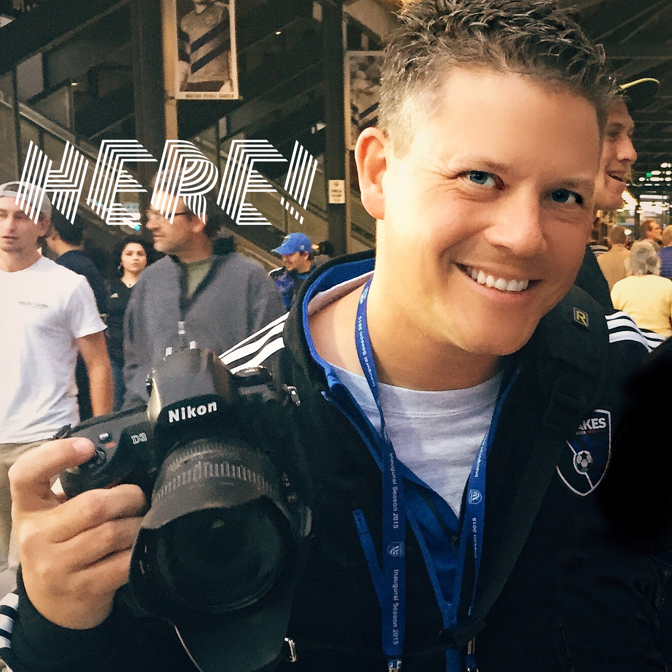 Who do I run into at the @sjquakes game? None other than Huggy Bear! Er... I mean Joe, only I call him Huggy Bear because he gives the best hugs. He also happens to be a speedy race car driver and the official photographer for the Quakes 📷. The last thing he texted me before I took this photo was "Here!" 74/100