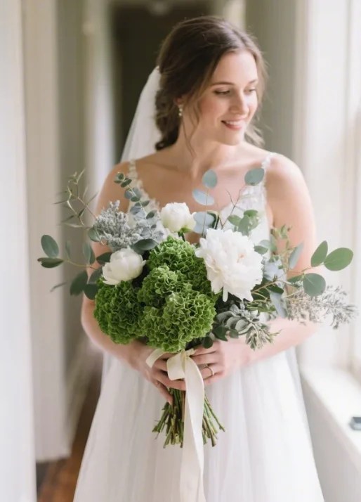 Irresistible sage green wedding bouquets for effortless bridal elegance