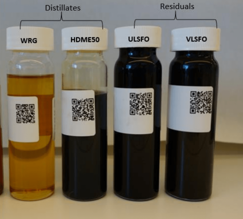 VLSFO and ULSFO fuel samples showing compatibility risk