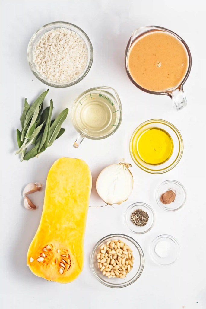 ingredients for the butternut squash risotto