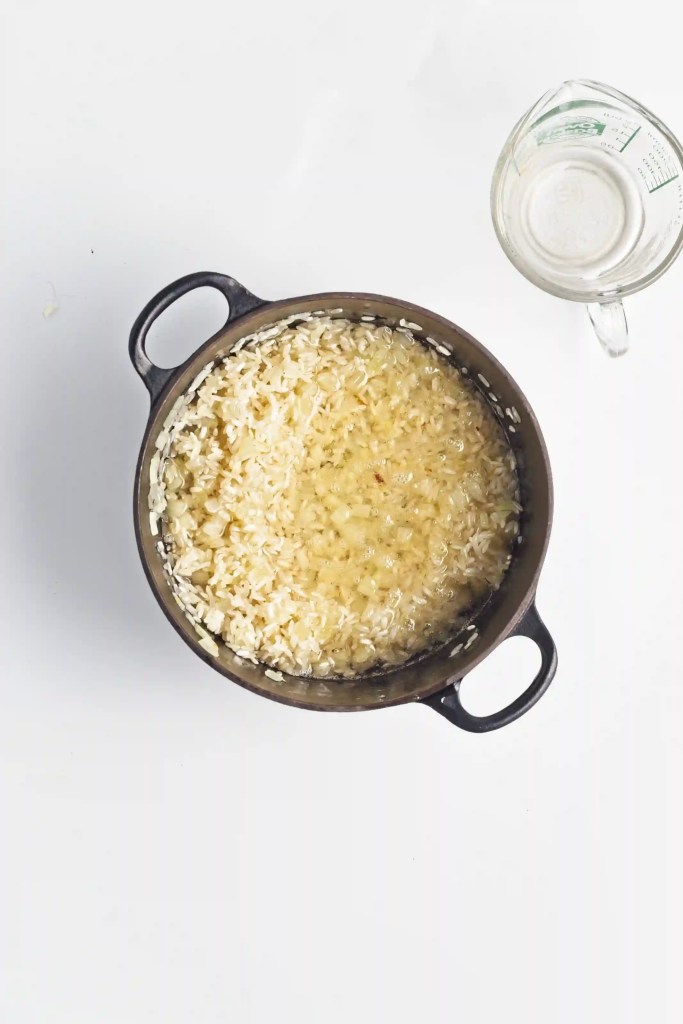 rice cooking in a pot