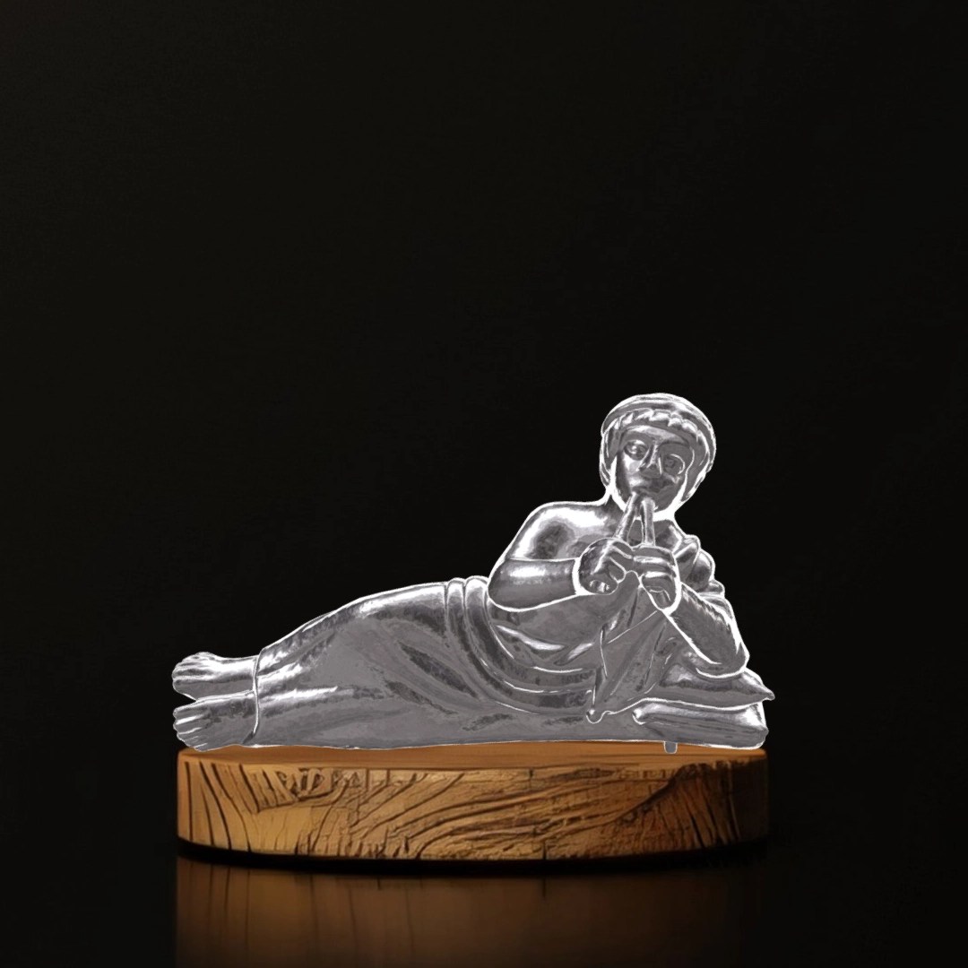 Vessel Ornament of Reclining Flutist - Museum Replica