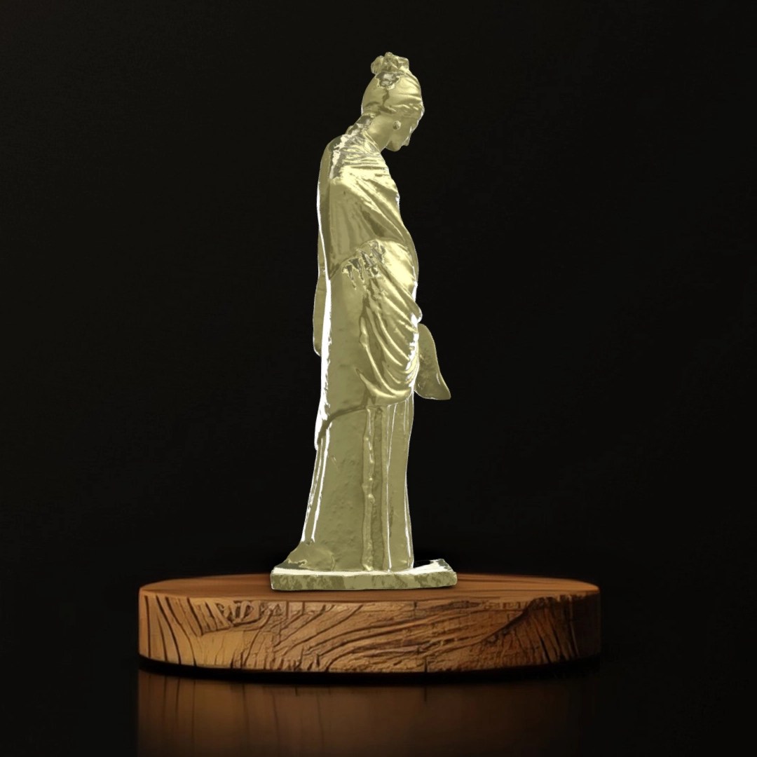 Lady With Hand Fan Figurine - Museum Replica