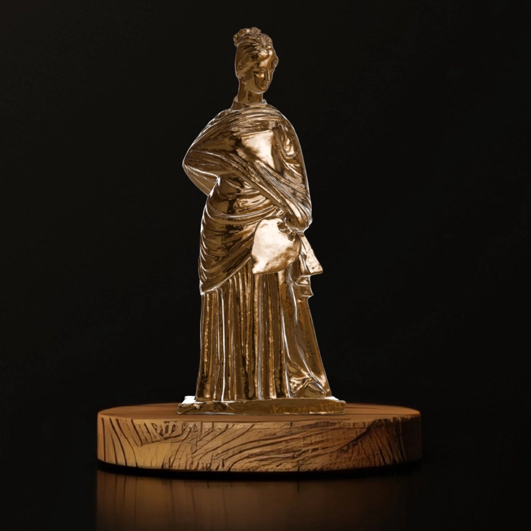 Lady With Hand Fan Figurine - Museum Replica