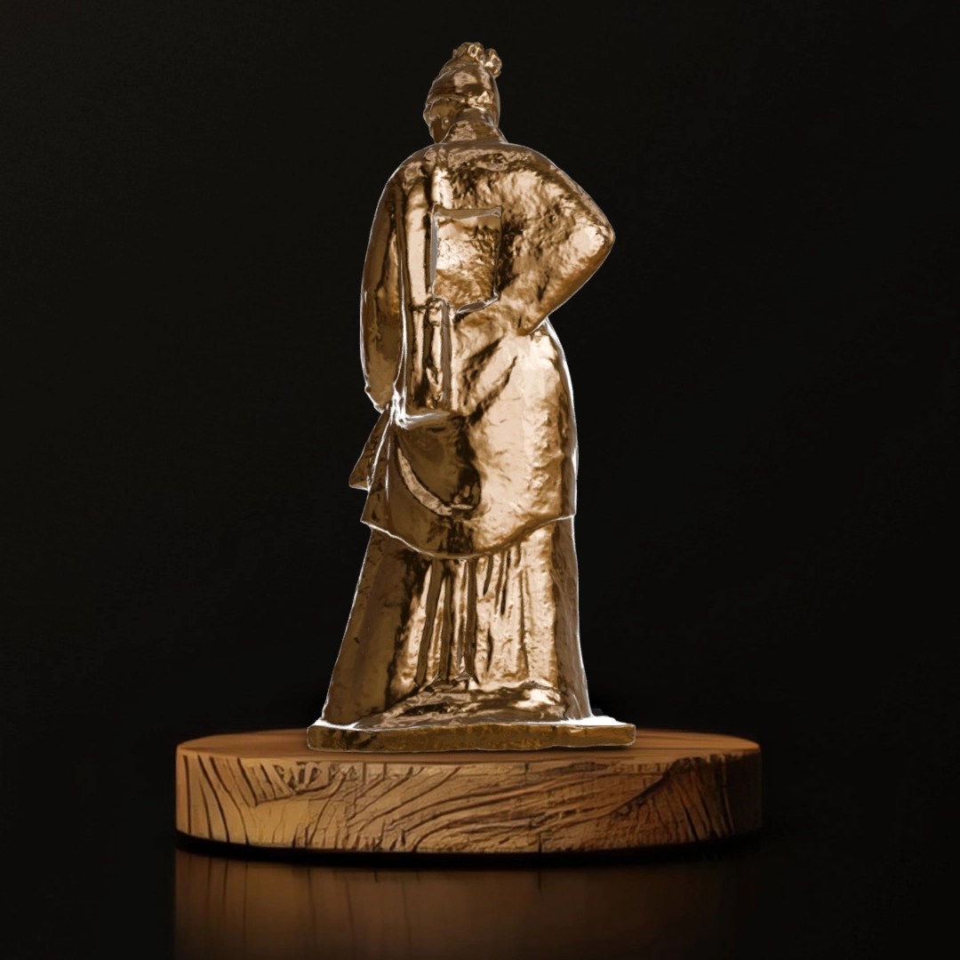 Lady With Hand Fan Figurine - Museum Replica