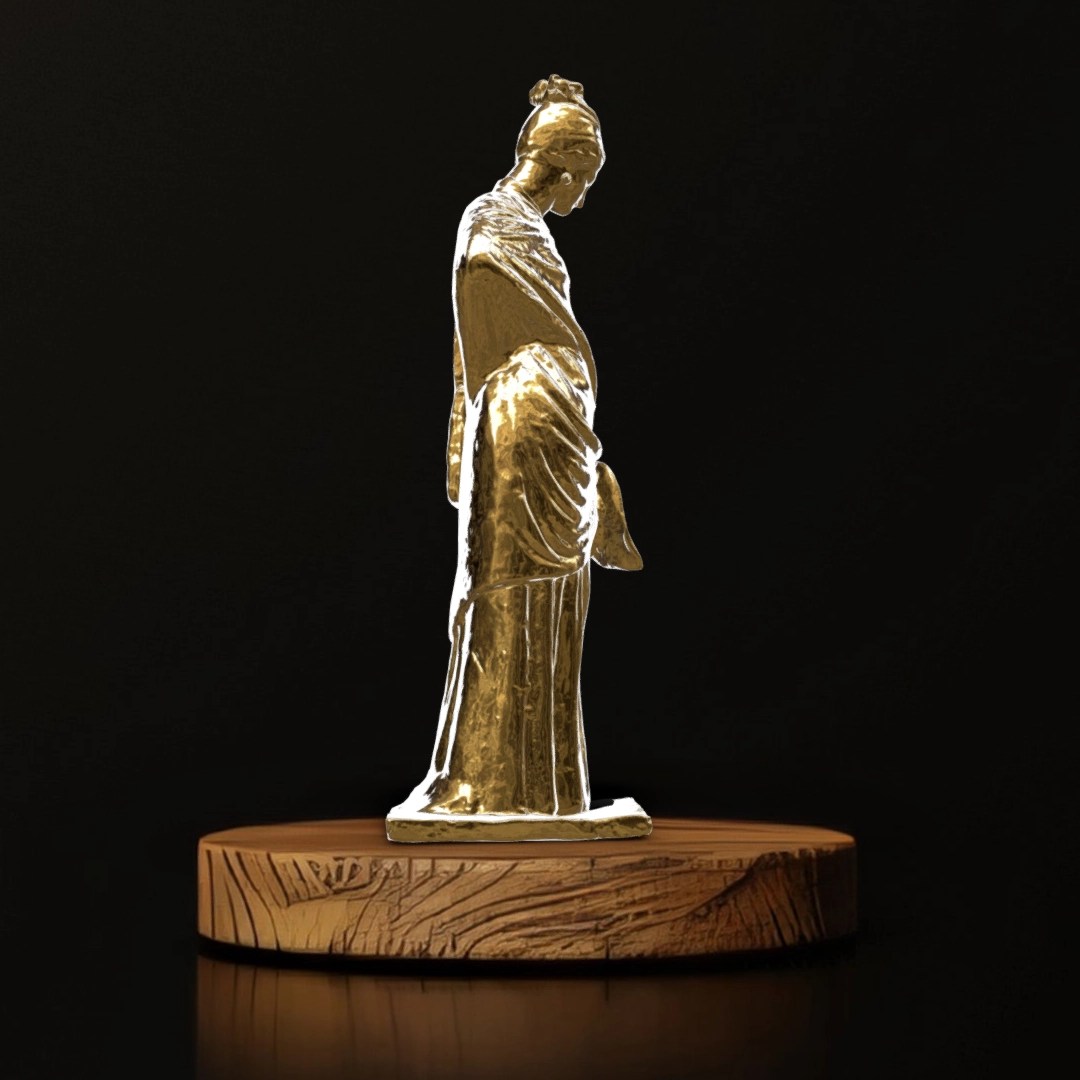 Lady With Hand Fan Figurine - Museum Replica