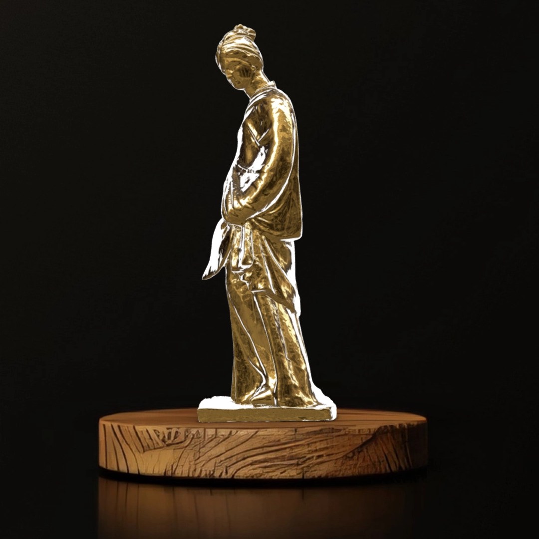 Lady With Hand Fan Figurine - Museum Replica